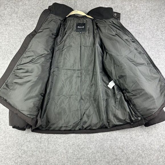 Madewell Jacket Womens XL Black Hooded Quilted Puffer Parka Coat Full Zip Winter - Picture 13 of 16